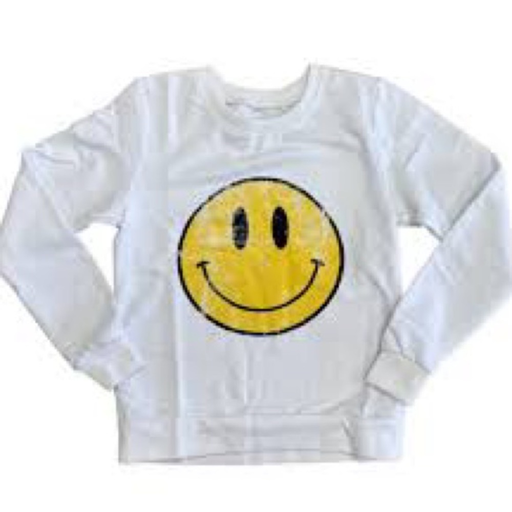 PRINCE PETER WHITE SMILEY FACE CREWNECK SIZE MEDIUM